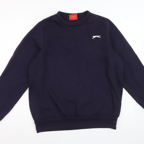 Slazenger Womens Navy XS Pullover Sweatshirt Polyester Cotton Logo