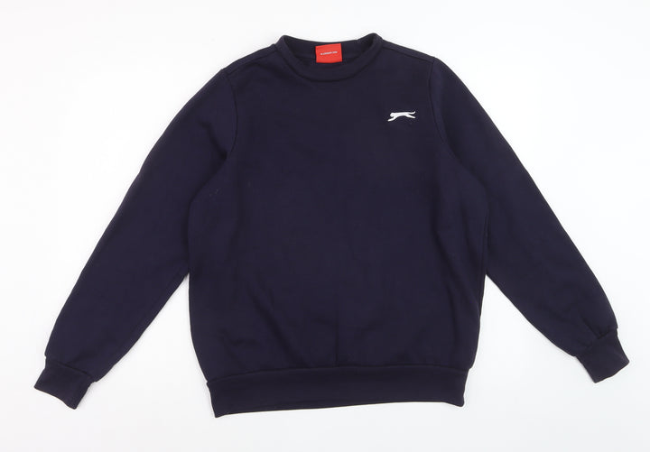 Slazenger Womens Navy XS Pullover Sweatshirt Polyester Cotton Logo