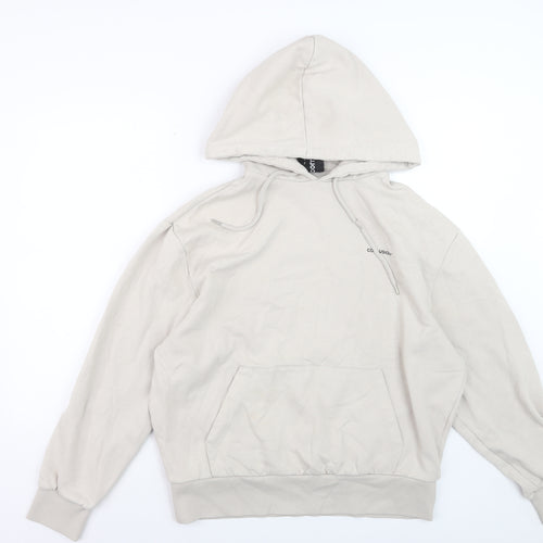 Collusion Men's Beige Pullover Hoodie Medium Regular Fit