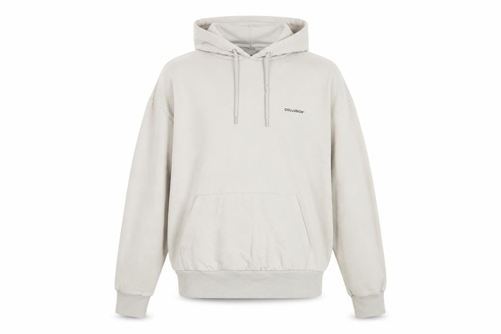 Collusion Men's Beige Pullover Hoodie Medium Regular Fit