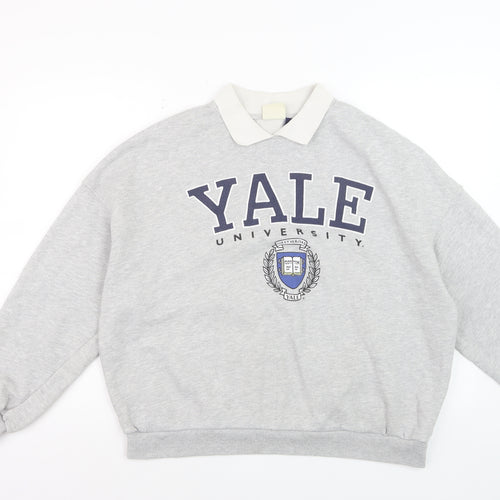 Pull&Bear Women Grey Yale University Relaxed Fit Sweatshirt M