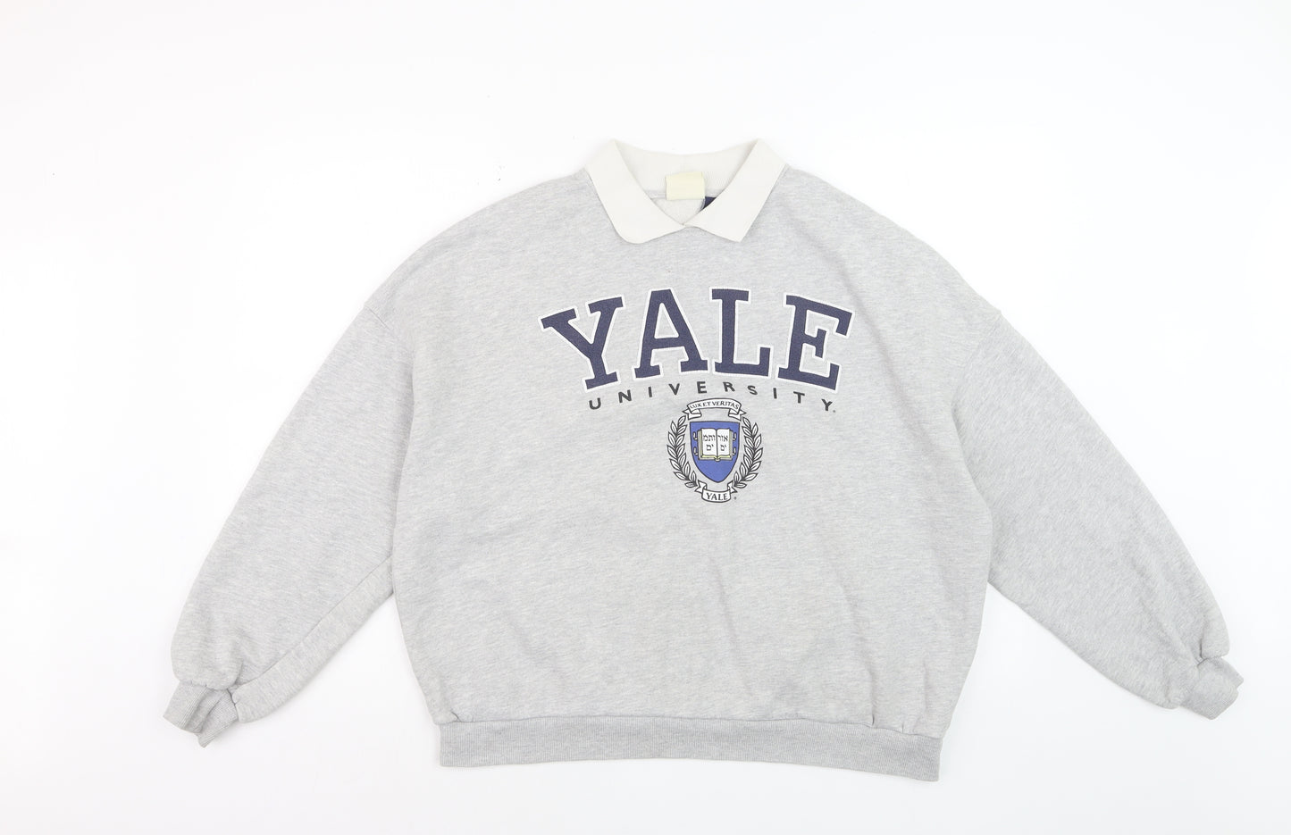 Pull&Bear Women Grey Yale University Relaxed Fit Sweatshirt M