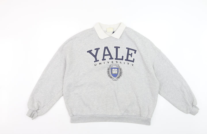 Pull&Bear Women Grey Yale University Relaxed Fit Sweatshirt M