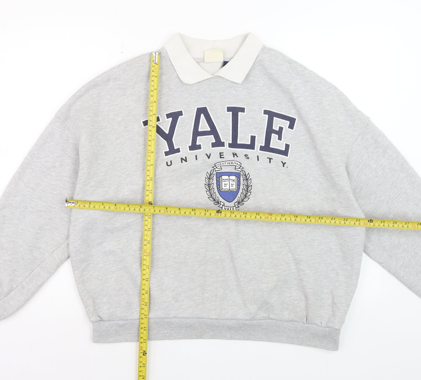 Pull&Bear Women Grey Yale University Relaxed Fit Sweatshirt M