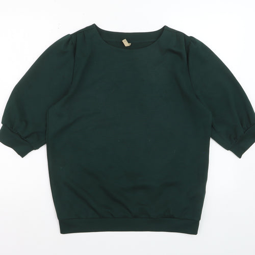 Soyaconcept Womens Green 3/4 Sleeve Basic Blouse Size S