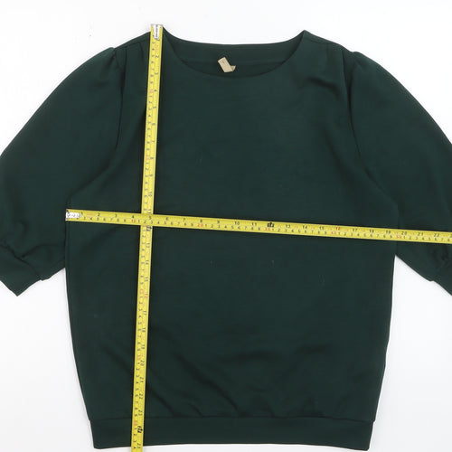 Soyaconcept Womens Green 3/4 Sleeve Basic Blouse Size S
