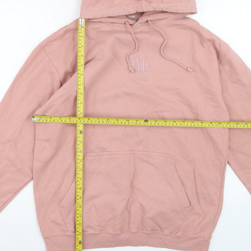 YAE Womens Pink Pullover Hoodie Large Cotton Blend Casual
