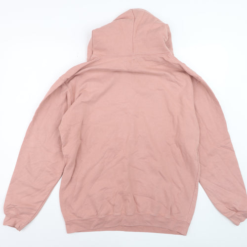 YAE Womens Pink Pullover Hoodie Large Cotton Blend Casual