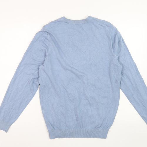 Zara Women Blue Crew Neck Long Sleeve Pullover Jumper Size 12