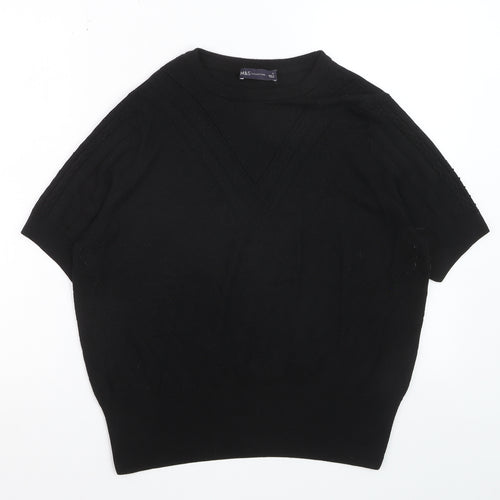 Marks and Spencer Women's Black Knit Short Sleeve Jumper Size 16