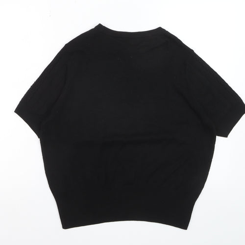 Marks and Spencer Women's Black Knit Short Sleeve Jumper Size 16
