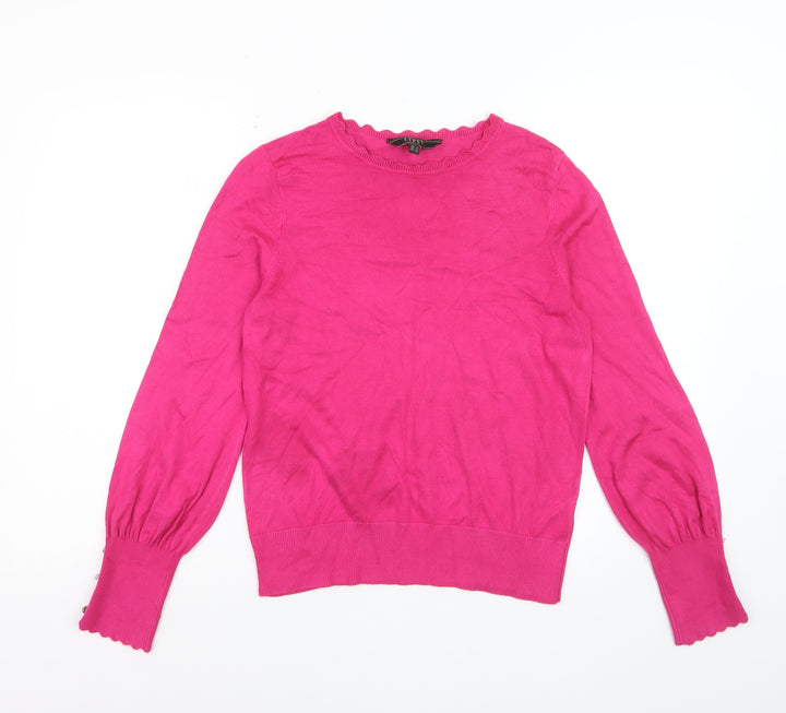 Lipsy Women’s Pink Long Sleeve Crew Neck Knit Jumper UK 12
