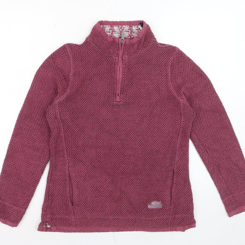 Weird Fish Womens Crushed Berry 1/4 Zip Pullover Sweatshirt Size 10