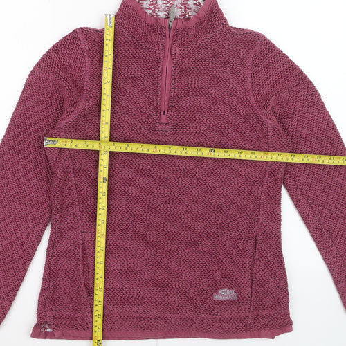 Weird Fish Womens Crushed Berry 1/4 Zip Pullover Sweatshirt Size 10