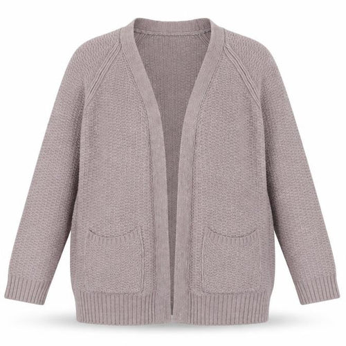 Fat Face Women Beige Knit Cardigan Size 16 Long Sleeve Open Front
