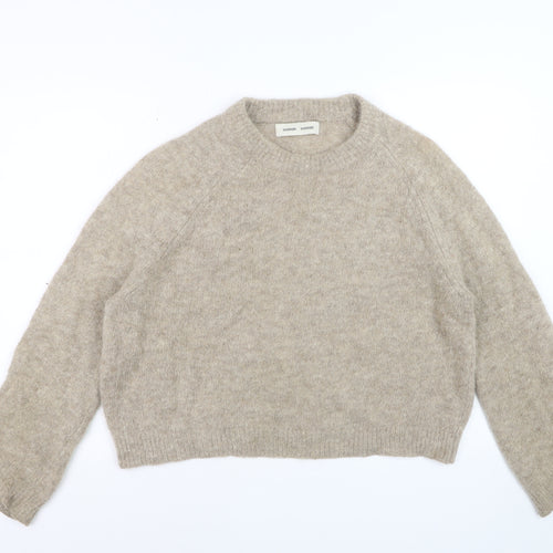 Samsøe Samsøe Women’s Beige Alpaca Crew Neck Pullover Jumper Size S