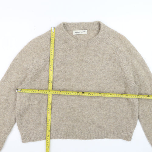 Samsøe Samsøe Women’s Beige Alpaca Crew Neck Pullover Jumper Size S
