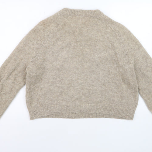 Samsøe Samsøe Women’s Beige Alpaca Crew Neck Pullover Jumper Size S