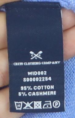 Crew Clothing Company Women Blue V-Neck Cotton Cashmere Jumper Size 16