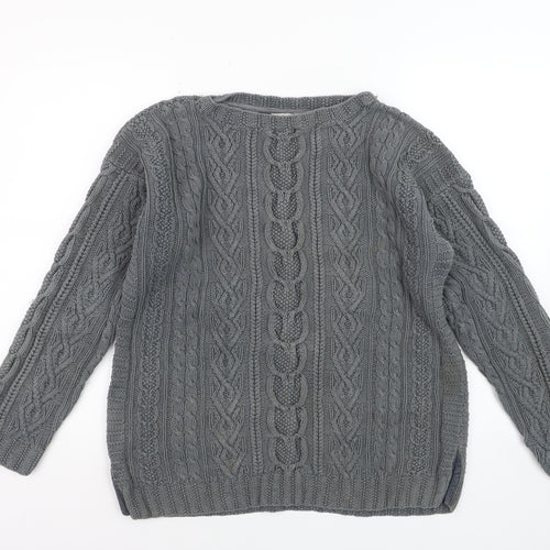Laura Ashley Women’s Grey Cable-Knit Cotton Jumper L