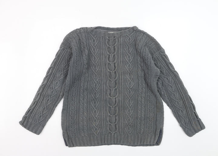 Laura Ashley Women’s Grey Cable-Knit Cotton Jumper L