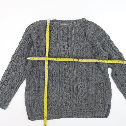 Laura Ashley Women’s Grey Cable-Knit Cotton Jumper L