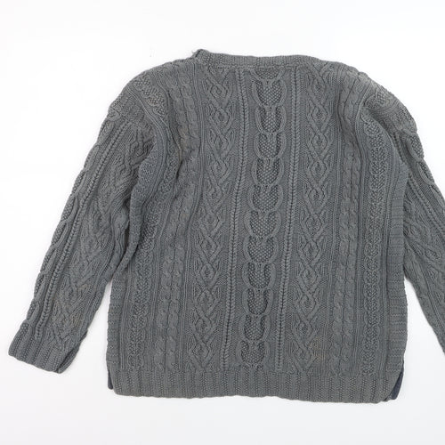Laura Ashley Women’s Grey Cable-Knit Cotton Jumper L