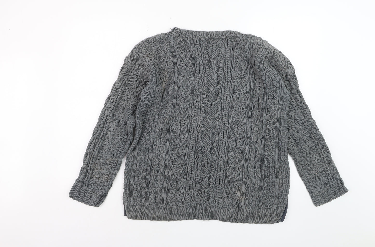 Laura Ashley Women’s Grey Cable-Knit Cotton Jumper L