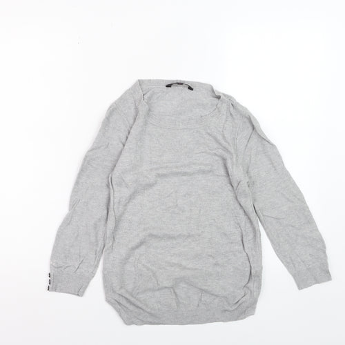Jasper Conran Women's Grey Size 8 Crew Neck Long Sleeve Jumper