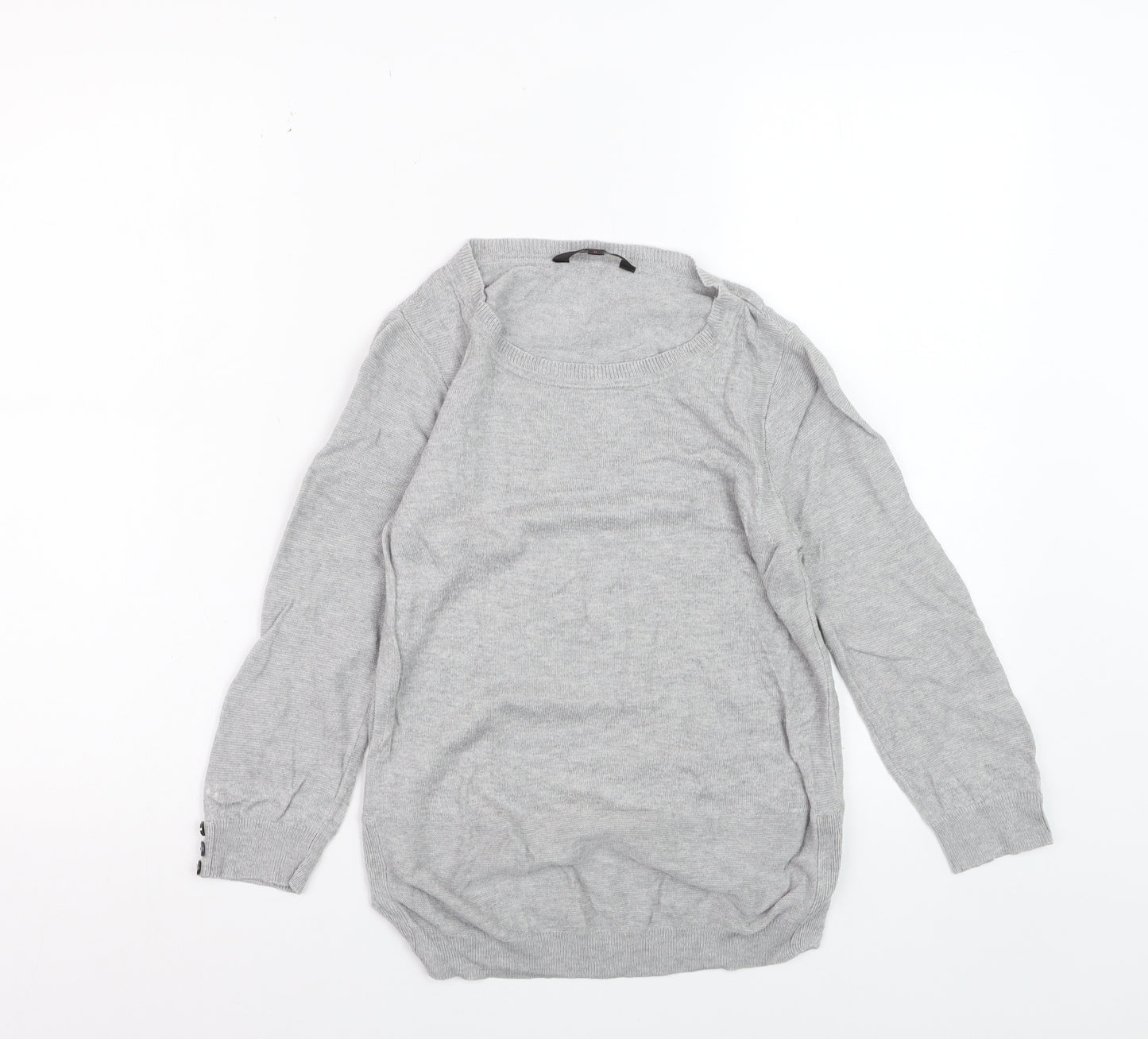 Jasper Conran Women's Grey Size 8 Crew Neck Long Sleeve Jumper
