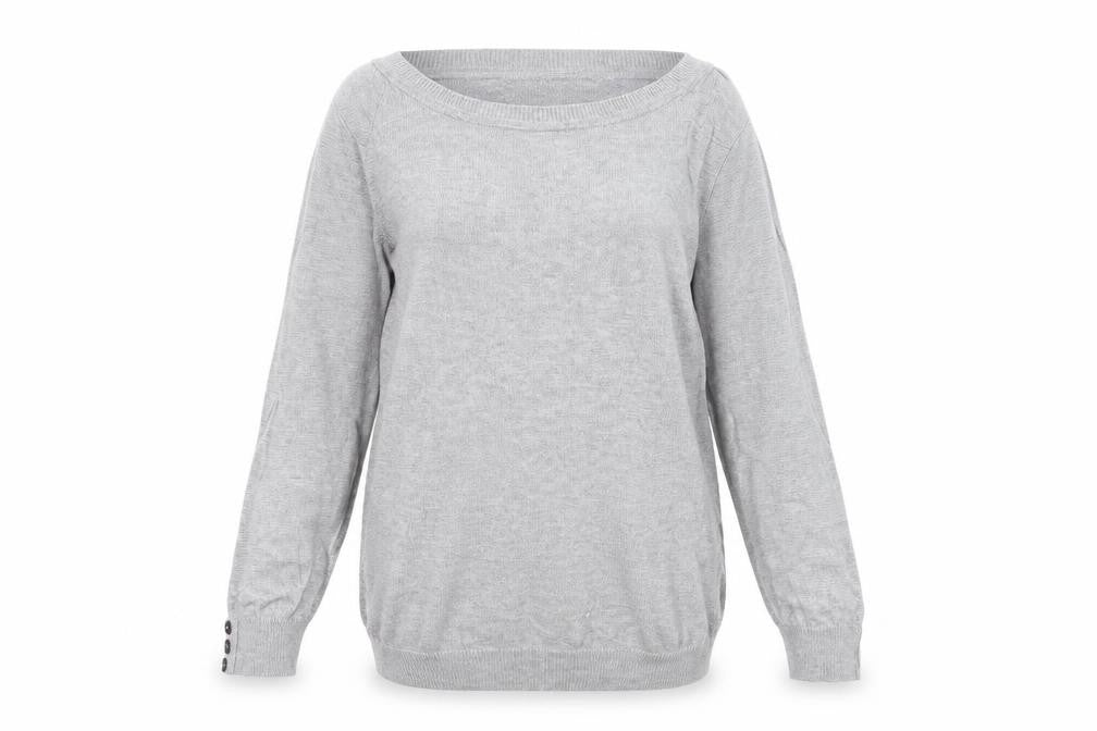 Front view of Jasper Conran Women's Grey, size 8, Crew Neck Long Sleeve Jumper