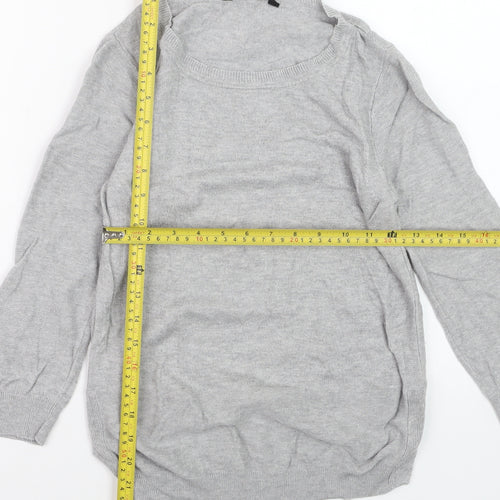Jasper Conran Women's Grey Size 8 Crew Neck Long Sleeve Jumper