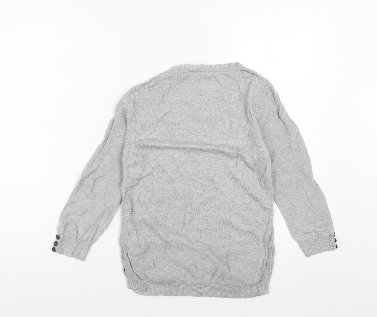 Jasper Conran Women's Grey Size 8 Crew Neck Long Sleeve Jumper