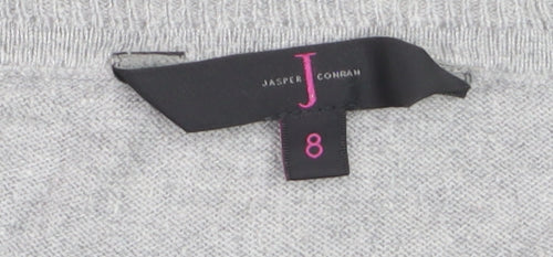 Jasper Conran Women's Grey Size 8 Crew Neck Long Sleeve Jumper