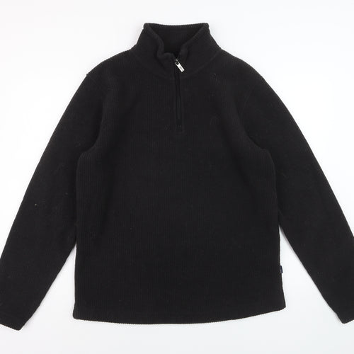 Weird Fish Men's Black Fleece 1/4 Zip Pullover Sweatshirt M