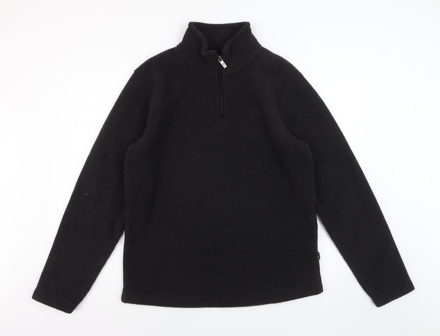 Weird Fish Men's Black Fleece 1/4 Zip Pullover Sweatshirt M