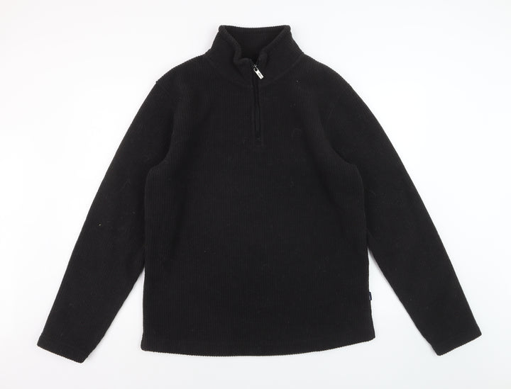 Weird Fish Men's Black Fleece 1/4 Zip Pullover Sweatshirt M