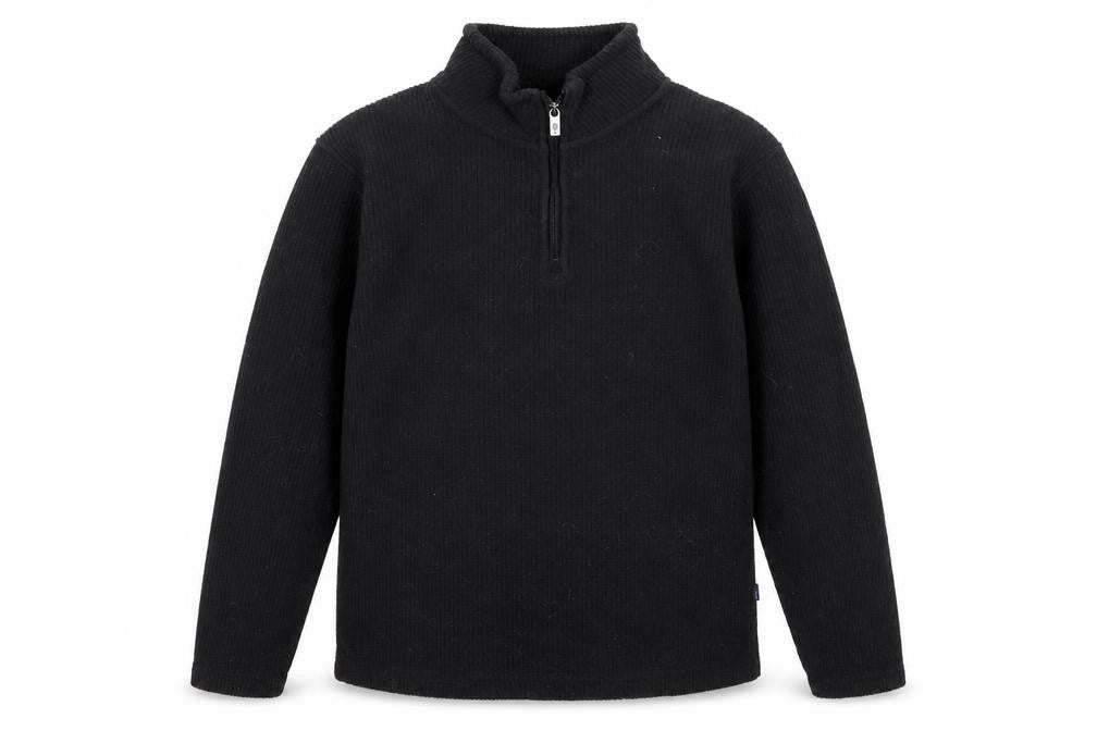 Weird Fish Men's Black Fleece 1/4 Zip Pullover Sweatshirt M