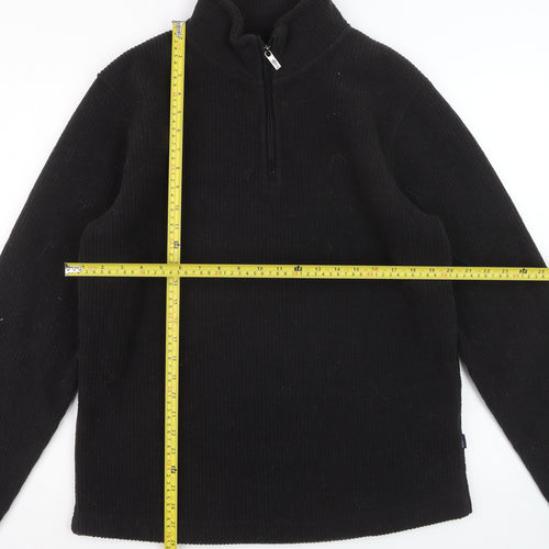 Weird Fish Men's Black Fleece 1/4 Zip Pullover Sweatshirt M