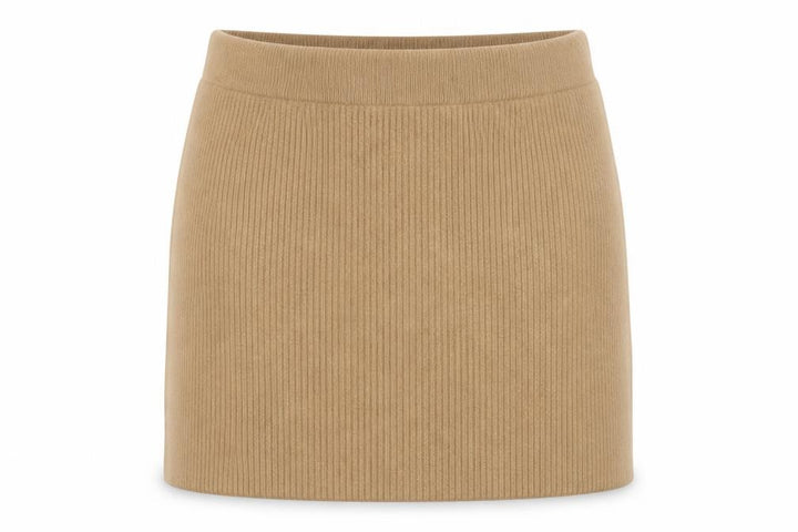 Uniqlo Women Beige Wool Knit Short Pencil Skirt L