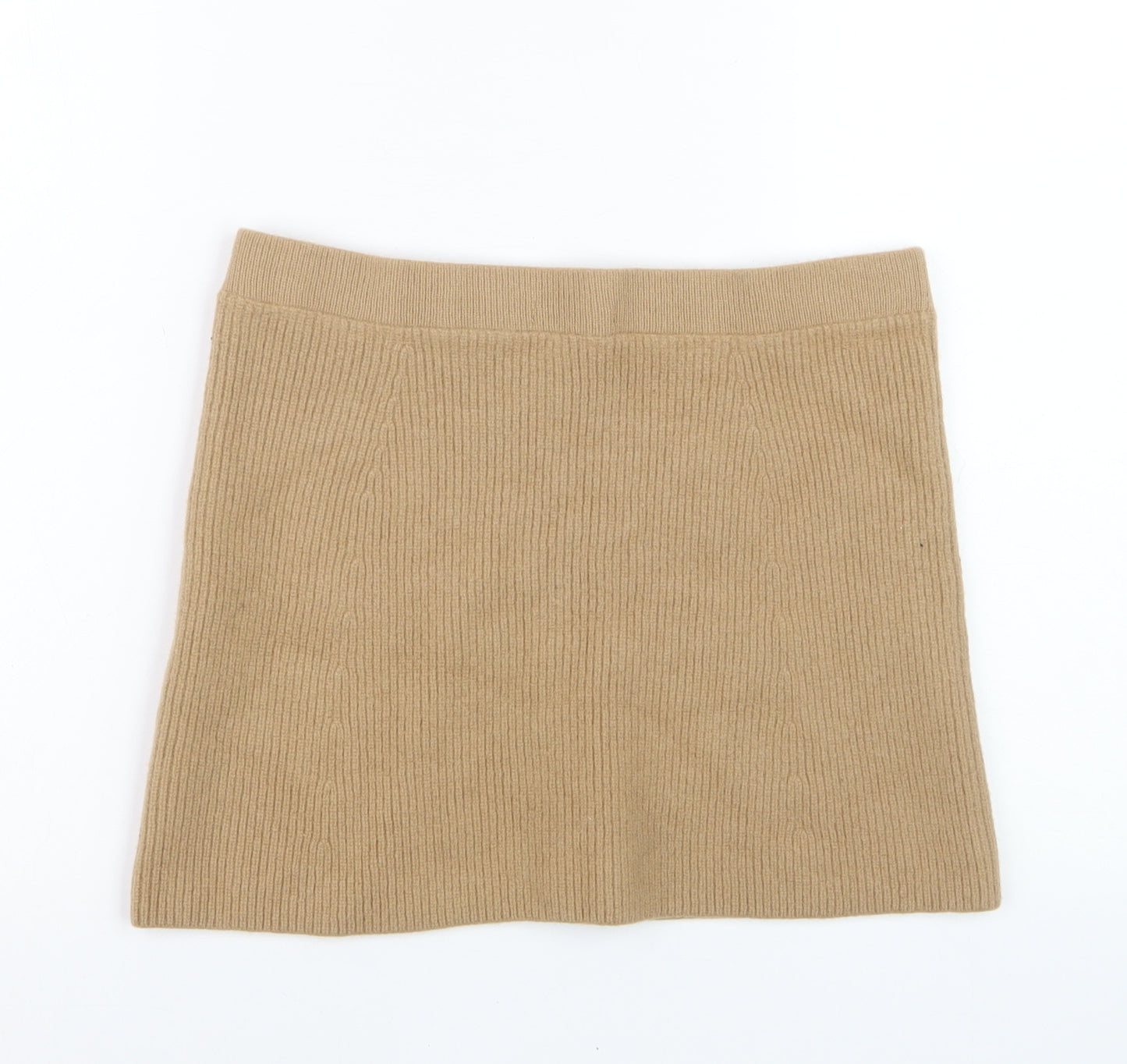 Uniqlo Women Beige Wool Knit Short Pencil Skirt L
