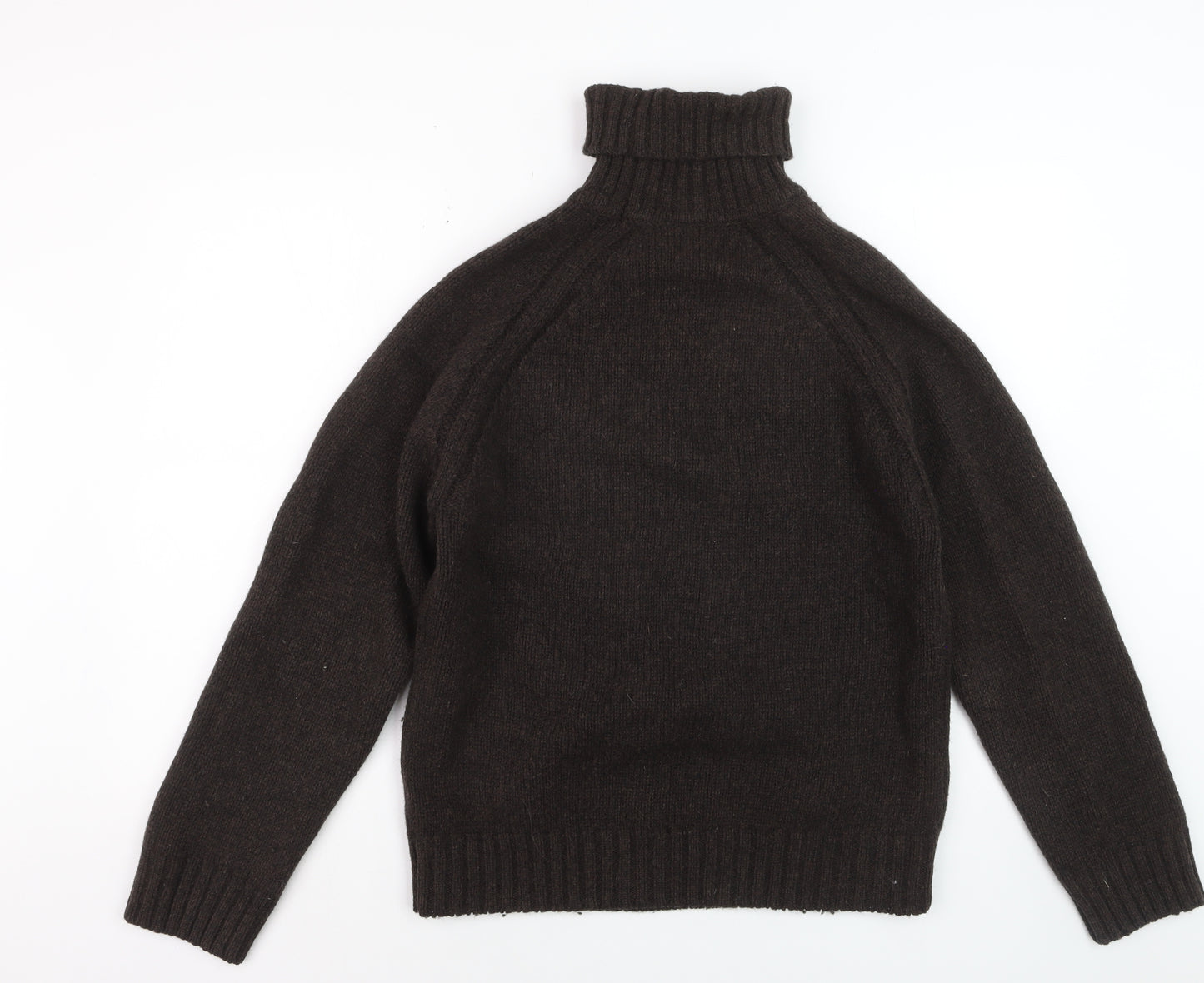 H&M L.O.G.G. Women's Brown Roll Neck Lambswool Jumper M