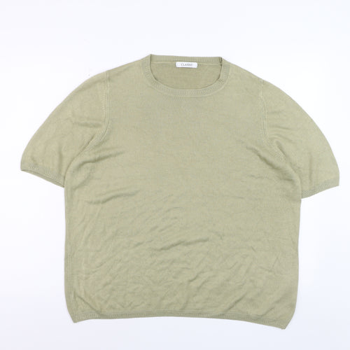 Marks and Spencer Women's Green Acrylic Short Sleeve Pullover Jumper Size 20