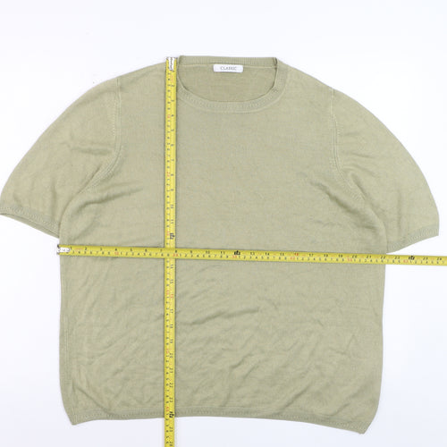 Marks and Spencer Women's Green Acrylic Short Sleeve Pullover Jumper Size 20