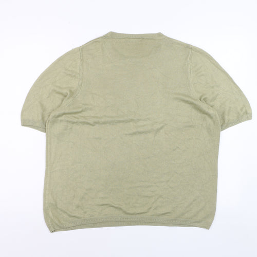 Marks and Spencer Women's Green Acrylic Short Sleeve Pullover Jumper Size 20