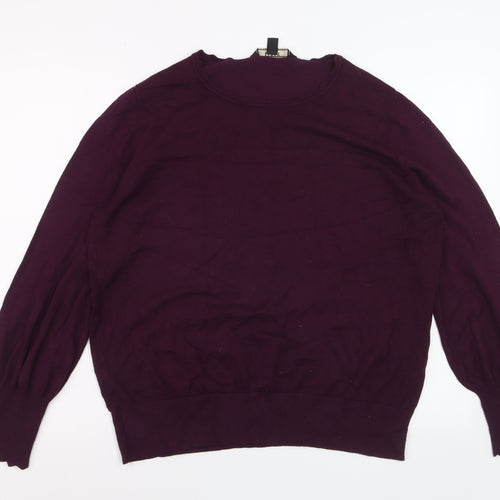 Lipsy Women Purple Crew Neck Long Sleeve Pullover Jumper Size 18