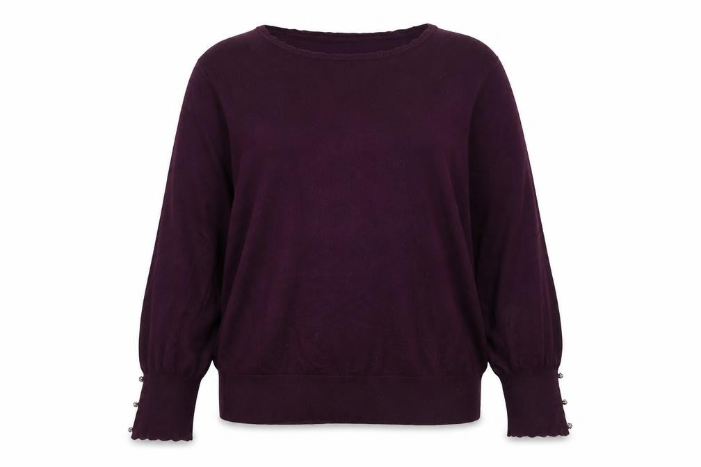 Front view of Lipsy Women Purple Crew Neck Long Sleeve jumper, size 18