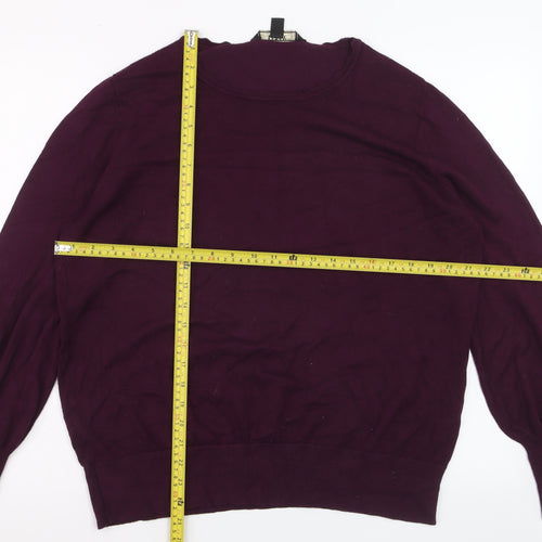 Lipsy Women Purple Crew Neck Long Sleeve Pullover Jumper Size 18