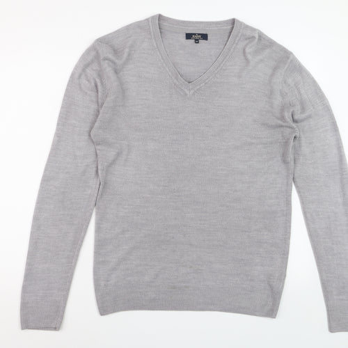 Easy Men’s Grey V-Neck Acrylic Knit Jumper Size M