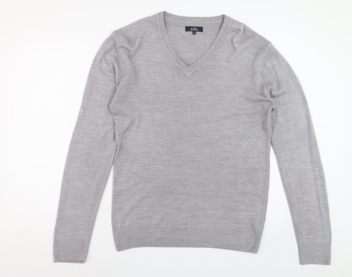 Easy Men’s Grey V-Neck Acrylic Knit Jumper Size M